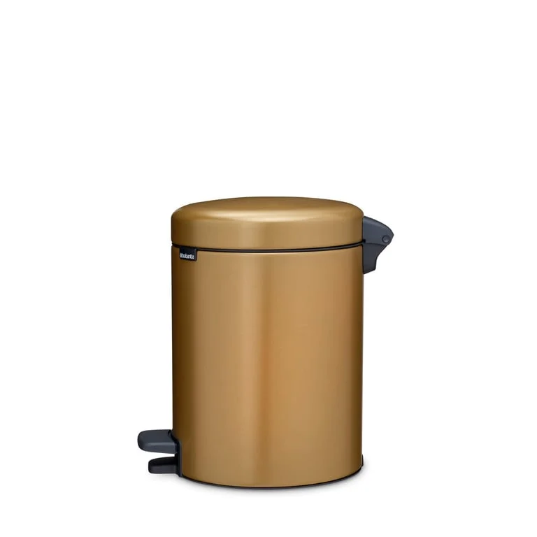 Coș de gunoi cu pedală Brabantia NewIcon 5L, Warm Brass