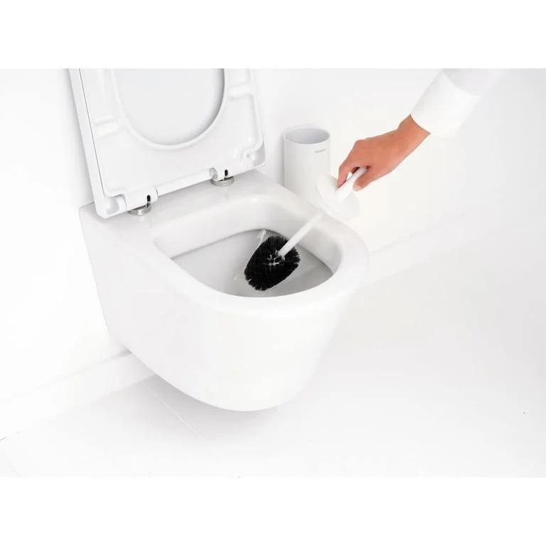 Perie de toaletă cu suport Brabantia MindSet Mineral Fresh White