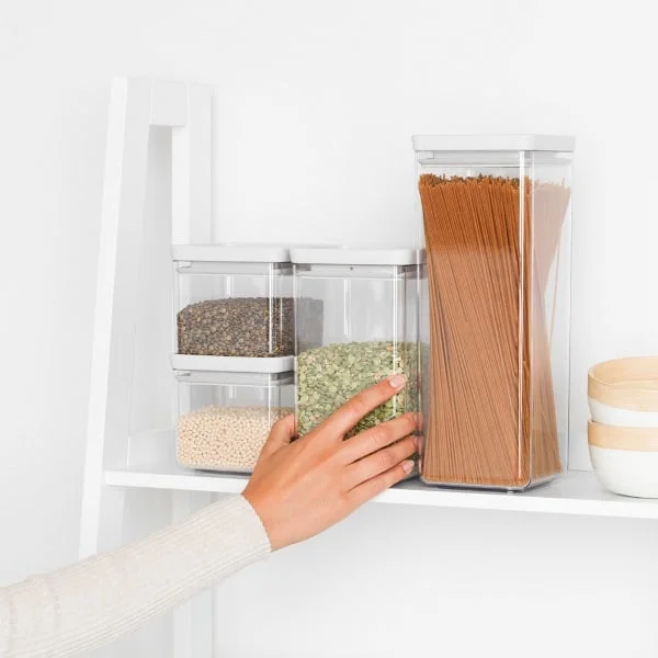 Borcane Brabantia Tasty+ 4 bucăți (2x0.7L și 2x1.6L), Light Grey