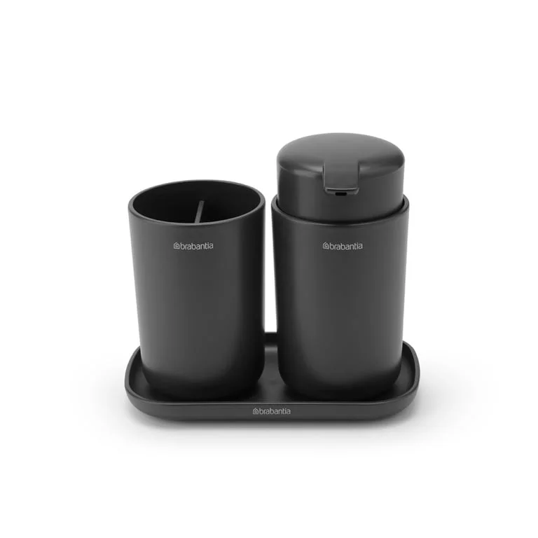 Set de accesorii pentru baie Brabantia ReNew Dark Grey, 3 piese