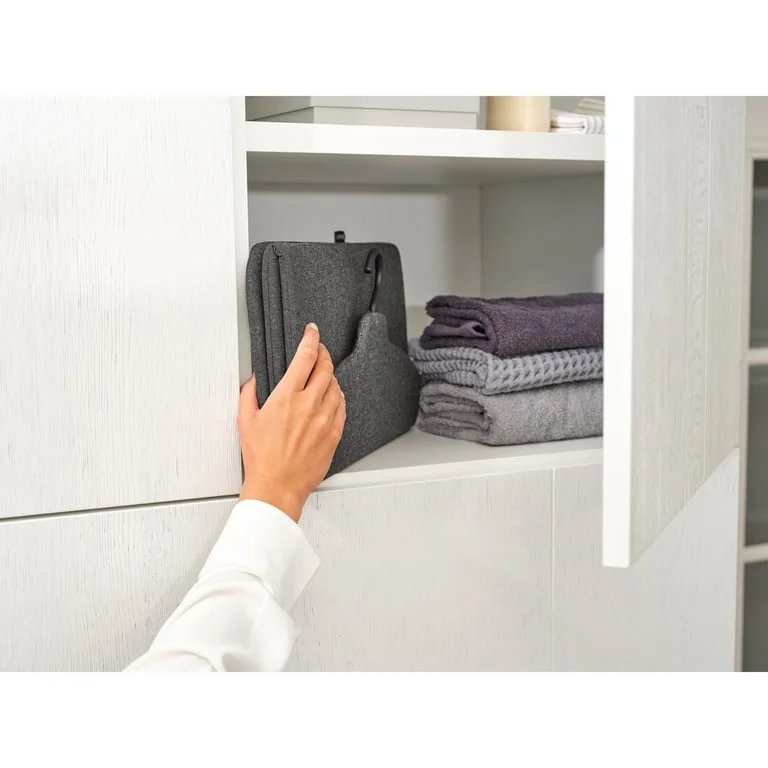 Accesoriu de călcat cu fier de călcat manual cu abur Brabantia Linn Pepper Black, pliabil