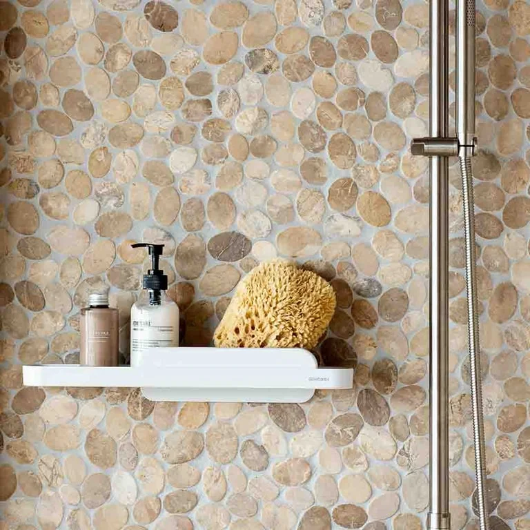 Raft de duș cu accesoriu de curățare Brabantia MindSet Mineral Fresh White