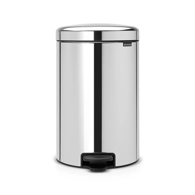 Coș de gunoi cu pedală Brabantia NewIcon 20L, Brilliant Steel, găleată interioară metalică
