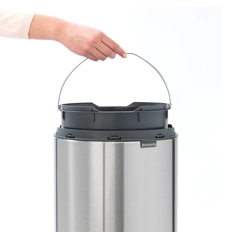 Coș de gunoi Brabantia Touch New 30L, Matt Black, capac metalic