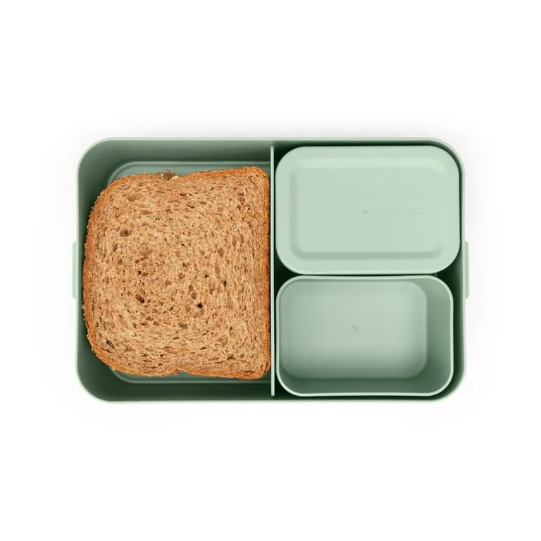 Cutie de prânz Brabantia Make&Take 2L, Jade Green, cu separatoare