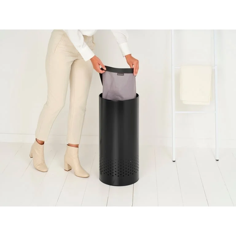 Laundry Bin Brabantia 35L, Matt Black, Plastic Lid