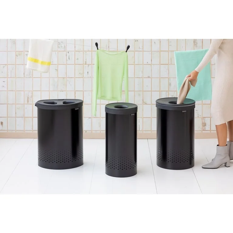 Laundry Bin Brabantia 35L, Matt Black, Plastic Lid