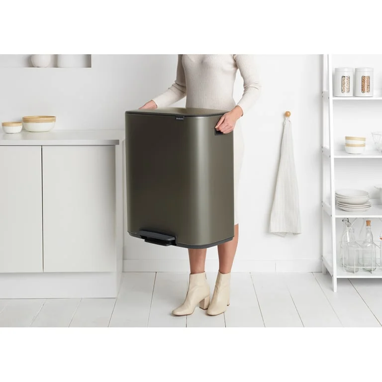 Coș de gunoi Brabantia Bo Pedal 2x30L, Platinum