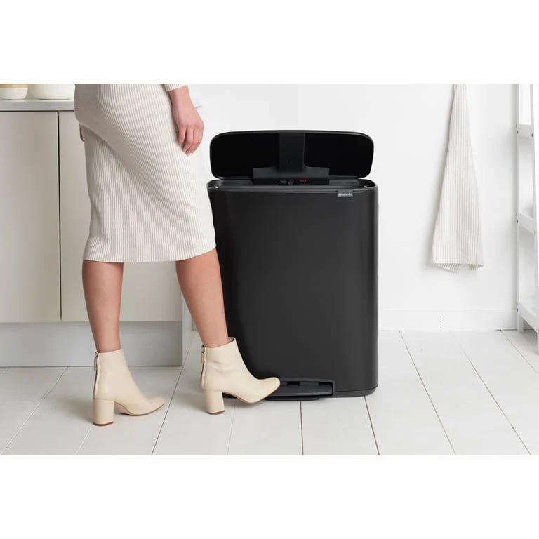 Waste Bin Brabantia Bo Pedal 2x30L, Matt Black