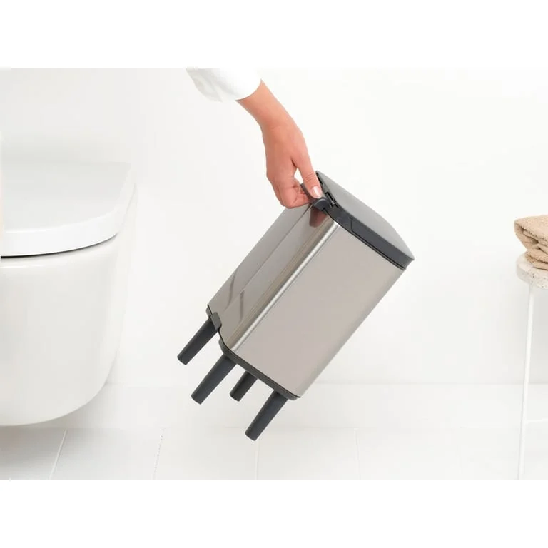 Coș de gunoi Brabantia Bo Small Hi 4L, Matt Steel, Fingerprint proof