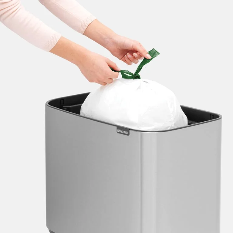 Coș de gunoi Brabantia Bo Touch 11/23L, Matt Steel, Fingerprint proof