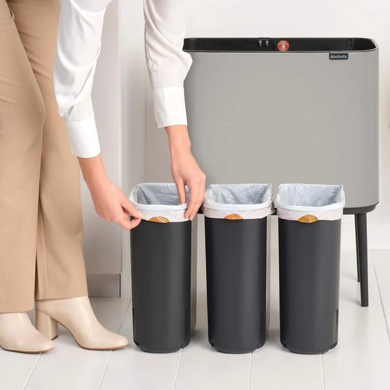 Waste Bin Brabantia Bo Touch 3x11L, Soft Grey
