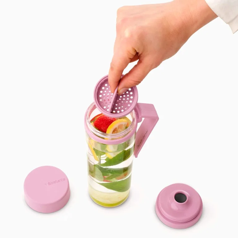Water Bottle Brabantia Make&Take Lilac Pink 500ml, with Strainer