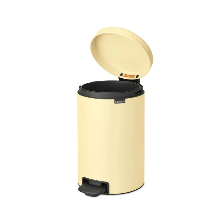 Coș de gunoi cu pedală Brabantia NewIcon 12L, Mellow Yellow