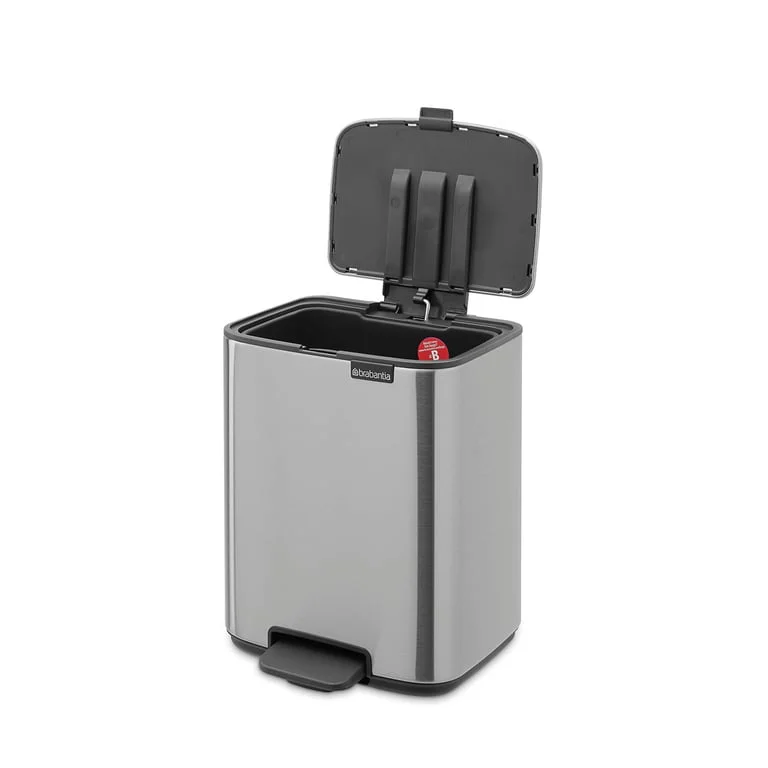 Coș de gunoi Brabantia Bo Pedal 7L, Matt Steel Fingerprint Proof