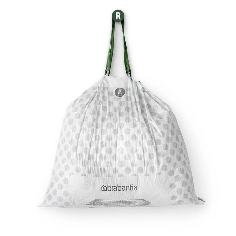 Saci de gunoi cu șnur Brabantia PerfectFit Bo, cod R, 36L, 20 bucăți, rolă