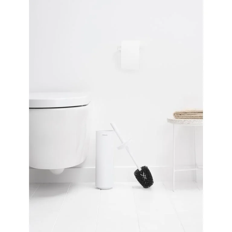Perie de toaletă cu suport Brabantia MindSet Mineral Fresh White