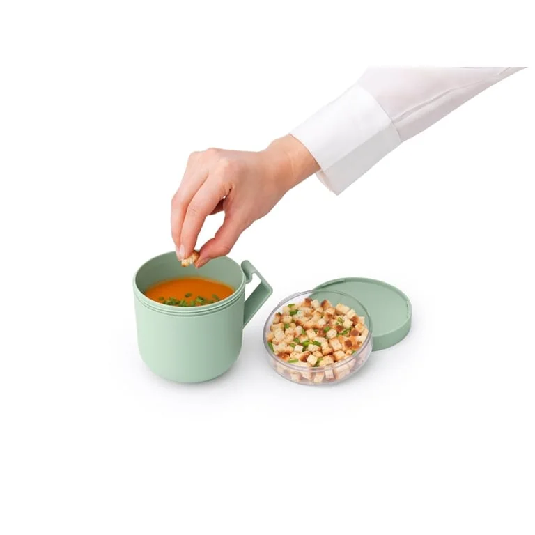 Soup Mug Brabantia Make&Take Jade Green 600ml, Plastic
