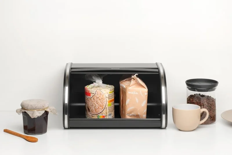 Cutie de pâine Brabantia Roll Top, Matt Black, mediu
