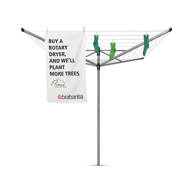 Uscător de rufe exterior Brabantia Lift-O-Matic 50m, țepușă metalică de săpat, husă