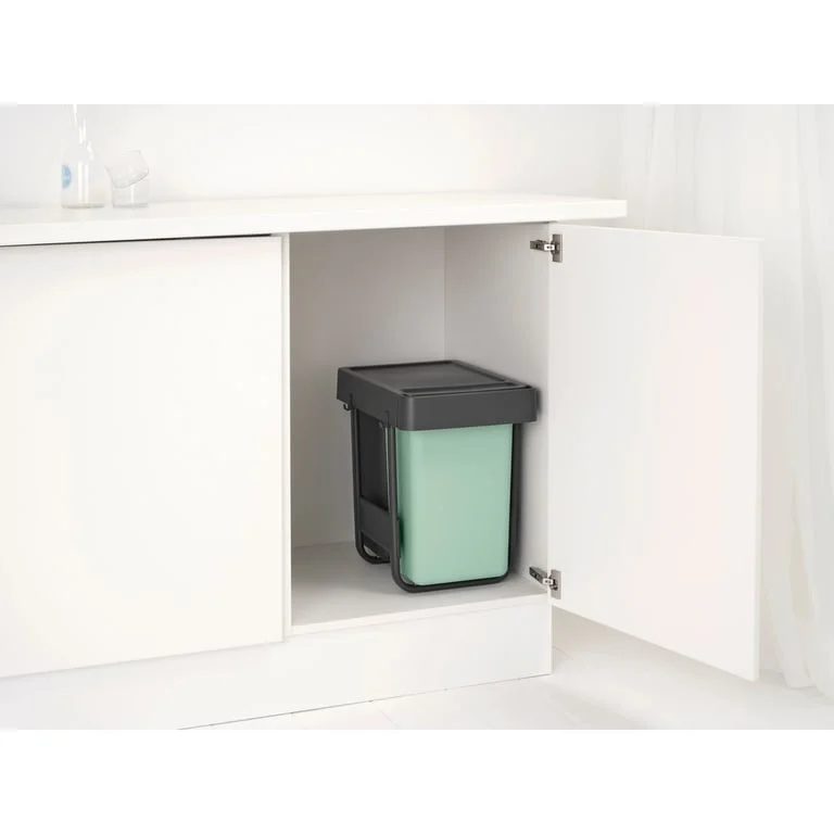 Coș de colectare separată Brabantia Sort&Go 2x15L, Dark Grey & Jade Green