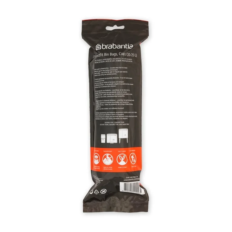Saci de gunoi cu șnur Brabantia PerfectFit, cod  J 20-25L, 20 bucăți, albi