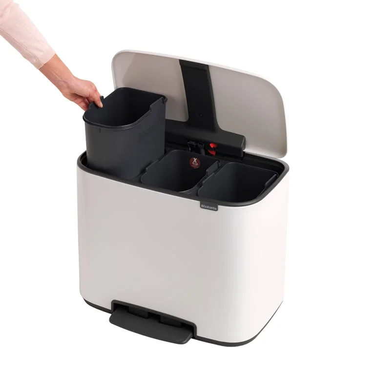 Coș de gunoi Brabantia Bo Pedal 3x11L, White