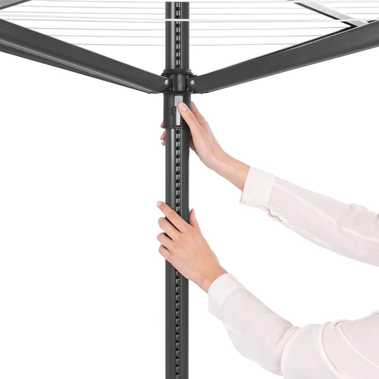 Uscător de rufe exterior Brabantia Lift-O-Matic 50m, țepușă metalică de săpat, Anthracite
