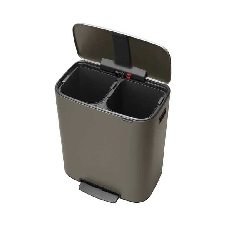 Coș de gunoi Brabantia Bo Pedal 2x30L, Platinum