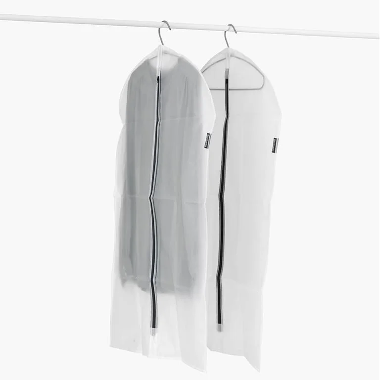 Set de huse pentru haine Brabantia, mărimea M, 60x100cm, transparenți/gri, 2 bucăți