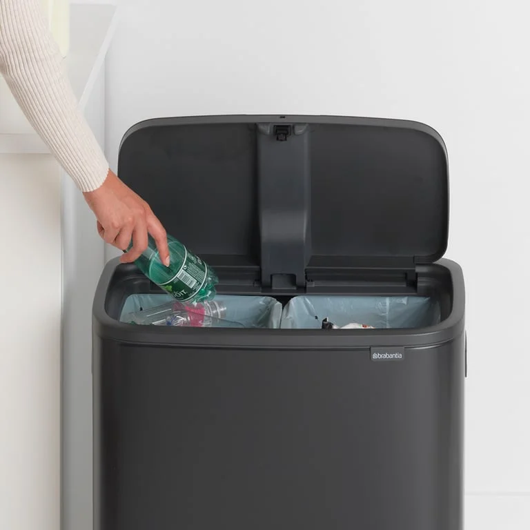 Coș de gunoi Brabantia Bo Touch 2x30L, Matt Black