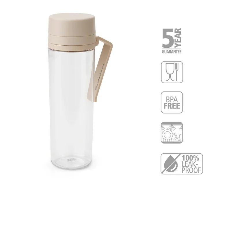 Water Bottle Brabantia Make&Take Soft Beige 500ml, with Strainer