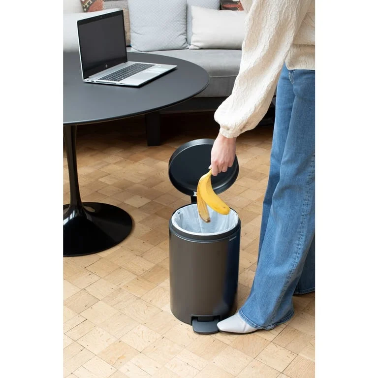 Coș de gunoi cu pedală Brabantia NewIcon 12L, Confident Grey