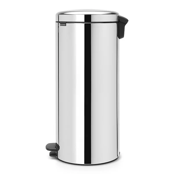 Coș de gunoi cu pedală Brabantia NewIcon 30L, Brilliant Steel, găleată interioară metalică