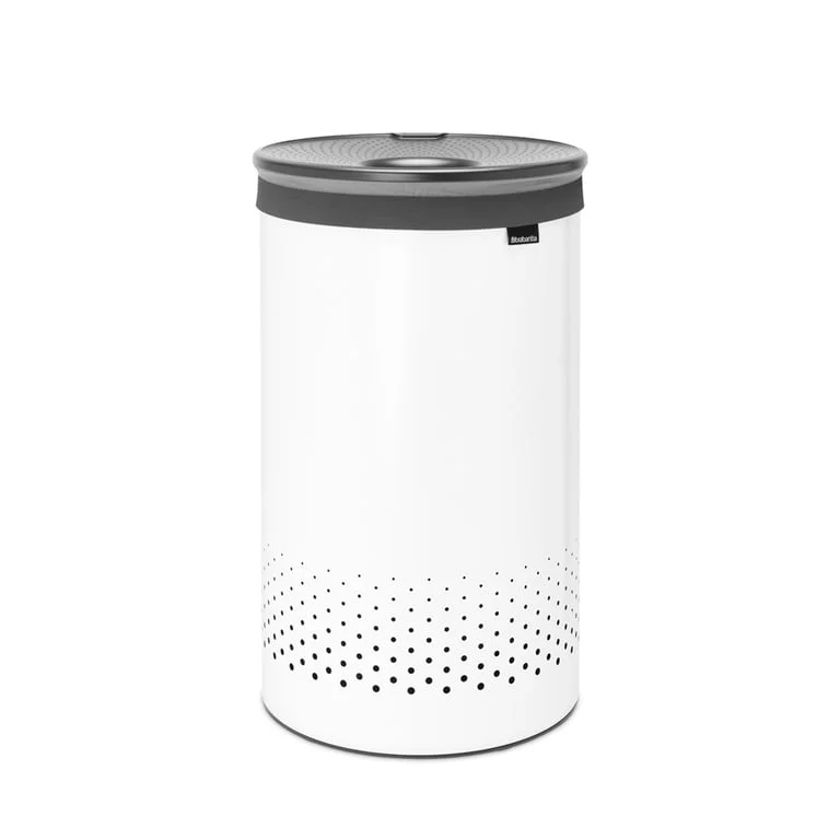 Coș de rufe Brabantia 60L, White, capac din plastic