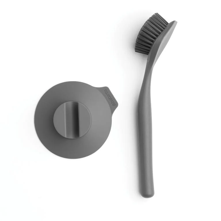 Dish brush with cup holder, Brabantia, Dark Grey