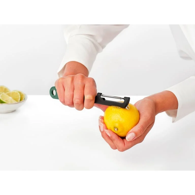 Curățător cu lamă detașabilă Brabantia Tasty+ Fir Green, cu mini răzătoare pentru coji de citrice