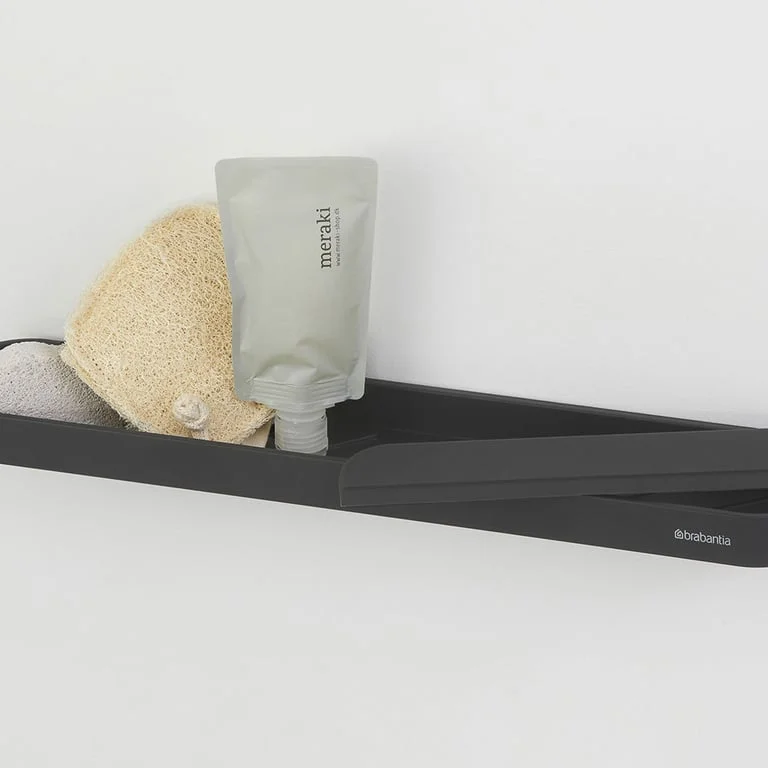 Raft de duș cu accesoriu de curățare Brabantia MindSet Dark Grey