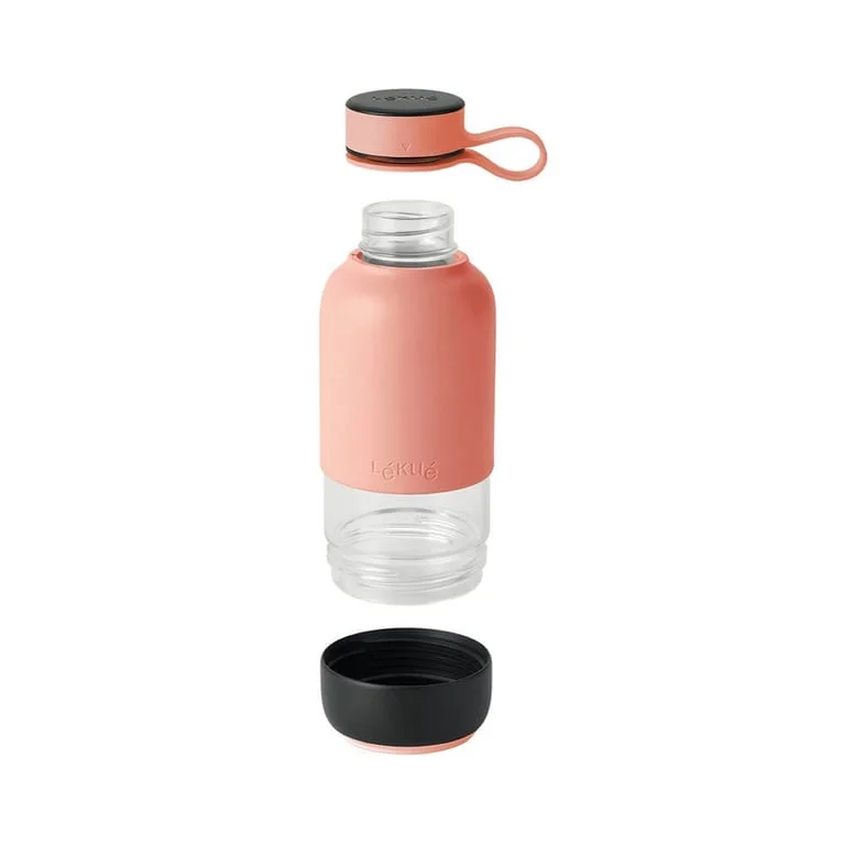 Sticlă Lekue On The Go Coral 500 ml cu filtru încorporat