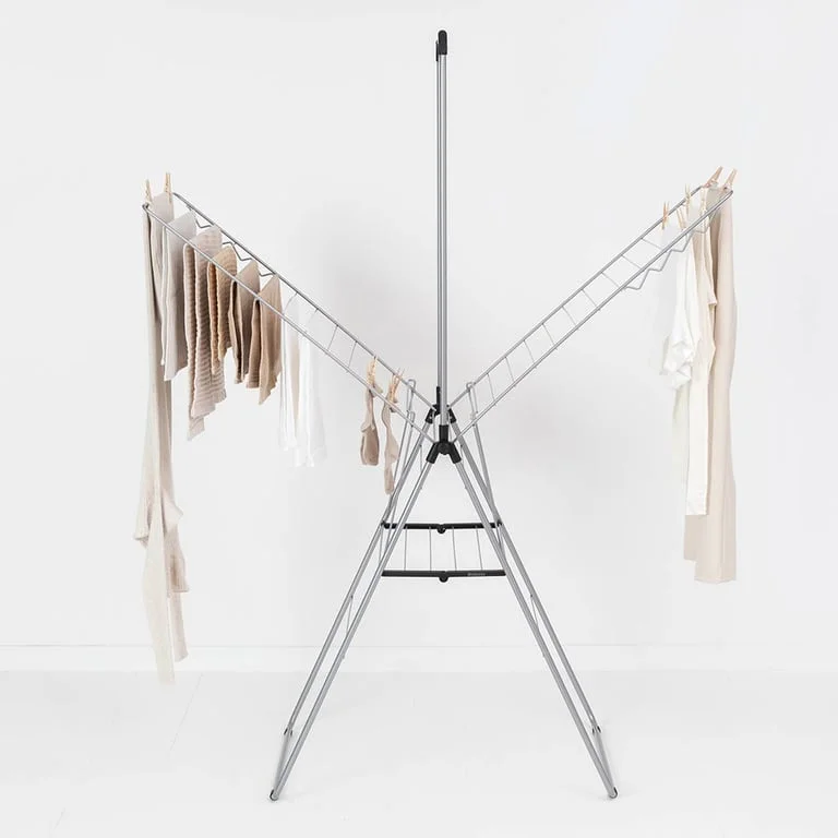 Uscător de rufe Brabantia Hangon, 25m, tijă suplimentară, Metallic Grey