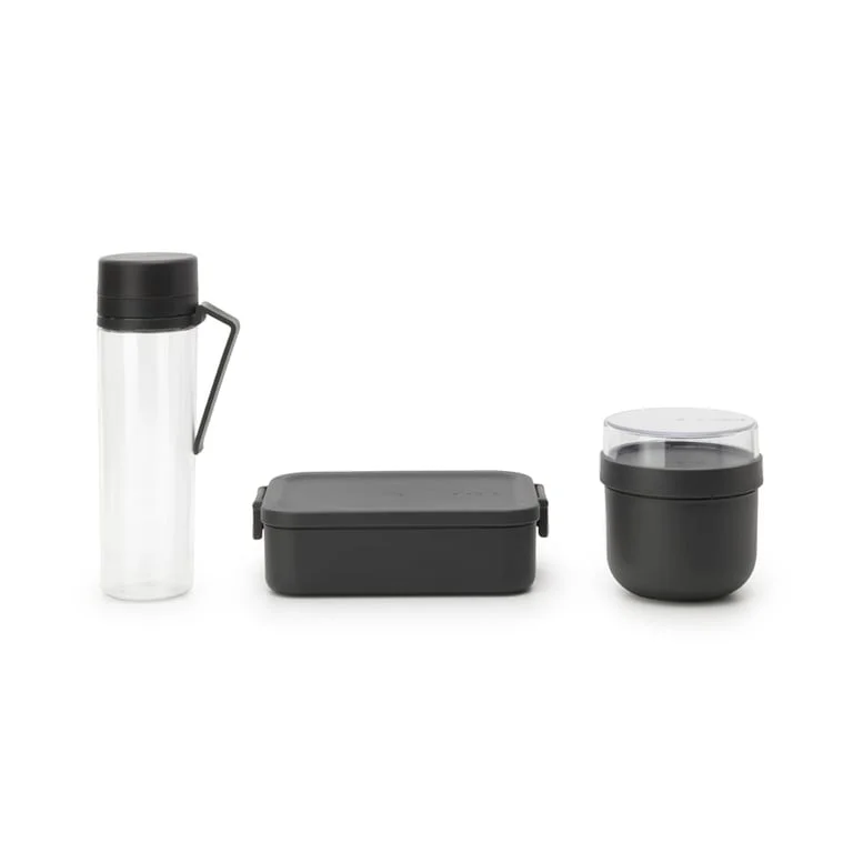 Breakfast Set Brabantia Make&Take Dark Grey 3 pcs, Bottle, Bowl and Box