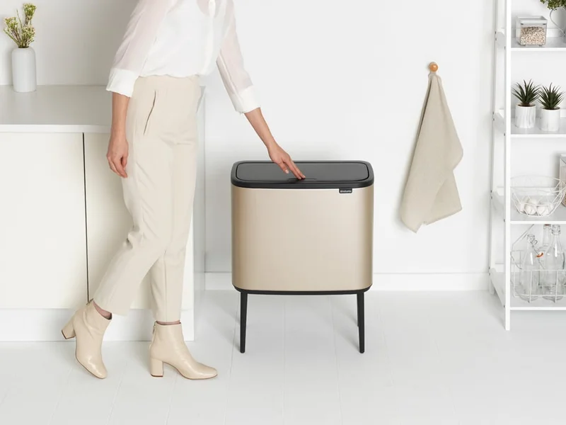 Coș de gunoi Brabantia Bo Touch 3x11L, Metallic Gold