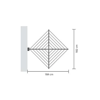 Dryer Brabantia, WallFix in cover, Metallic Grey