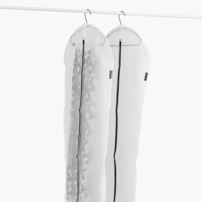Set de huse pentru haine Brabantia, mărimea L, 60x135cm, transparent/gri, 2 bucăți