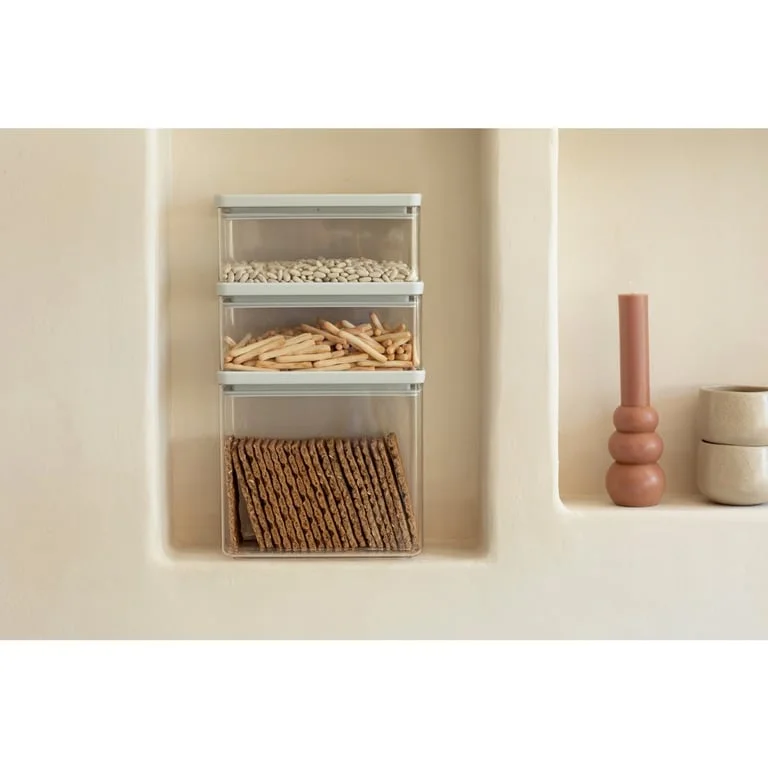 Set cutii de depozitare produse Brabantia Tasty+ Stackablel 2x1.5L+1x3.5L, Light Grey