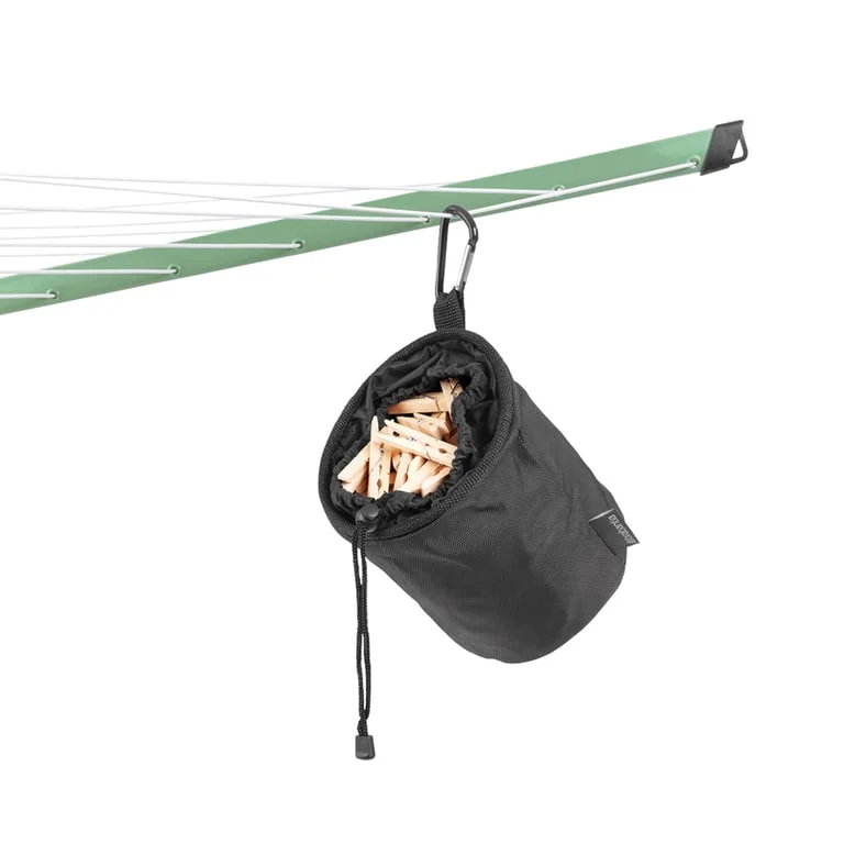 Outdoor Dryer Brabantia Lift-O-Matic 50m, Metal Soil Spear, Cover, Peg Bag and Pegs, Leaf Green