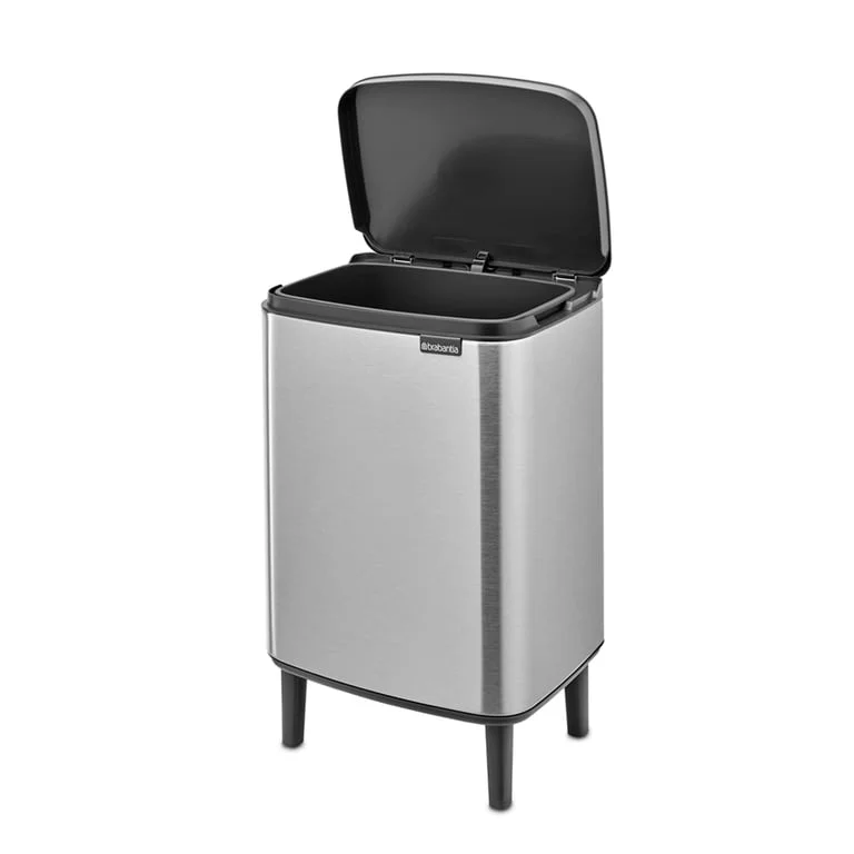 Coș de gunoi Brabantia Bo Small Hi 12L, Matt Steel, Fingerprint proof