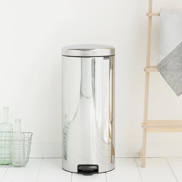 Coș de gunoi cu pedală Brabantia NewIcon 30L, Brilliant Steel