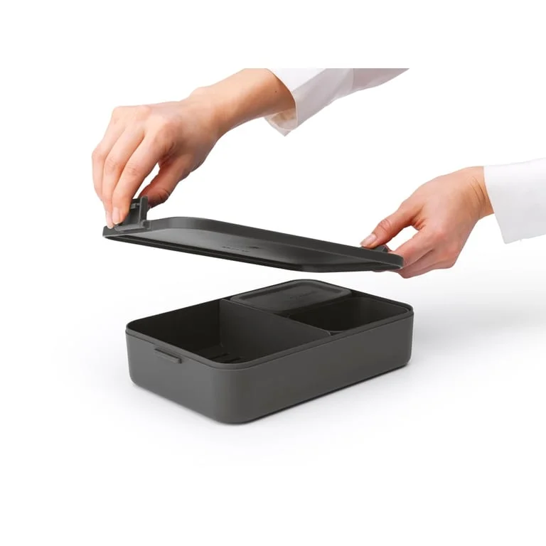 Lunch Box Brabantia Make&Take Dark Grey Large, Plastic, Bento