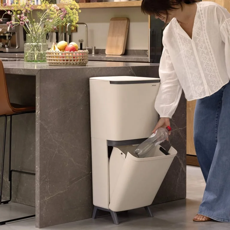 Coș de colectare selectivă Brabantia SortUp Hi 20+25L, Soft Beige